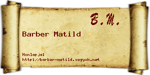 Barber Matild névjegykártya